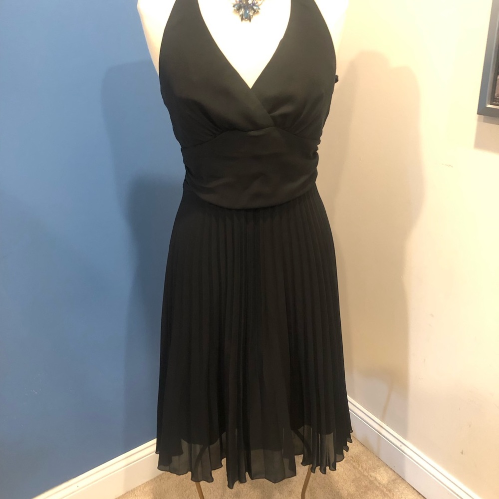 B.Moss black chiffon halter dress So sexy! Sz 6